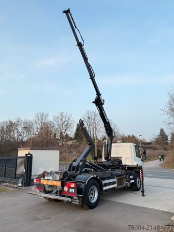 Camión portacontenedores de gancho DAF CF 75.250 Abrollkipper KRAN FUNK