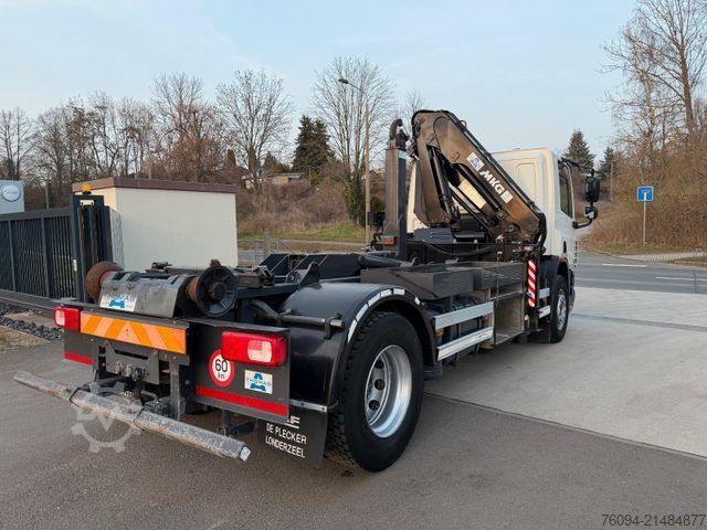 Camión portacontenedores de gancho DAF CF 75.250 Abrollkipper KRAN FUNK