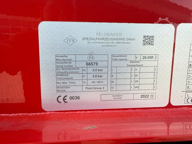 Silo oplegger FELDBINDER FFB Silo Auflieger TEUT 26.3 - 26 m³ Asche Gülle