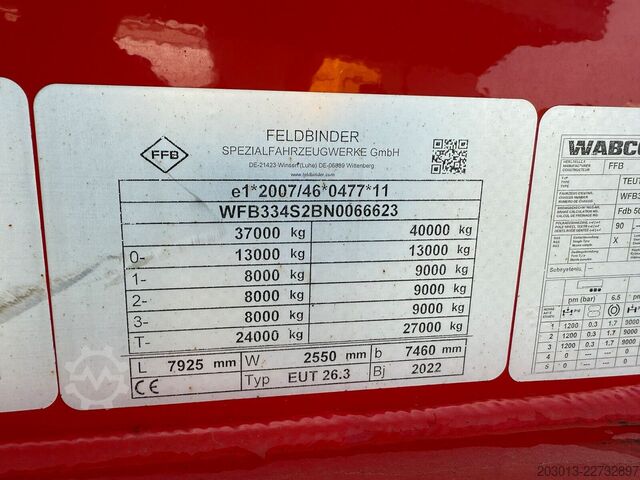 Silo oplegger FELDBINDER FFB Silo Auflieger TEUT 26.3 - 26 m³