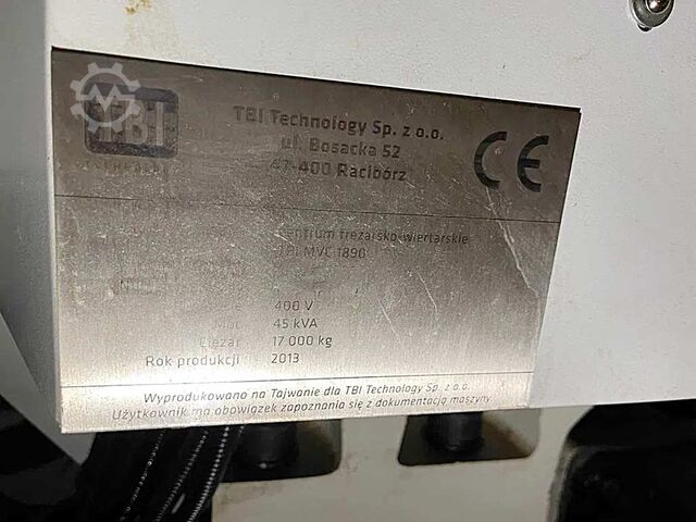 Centre d'usinage CNC TBI MVC 1890