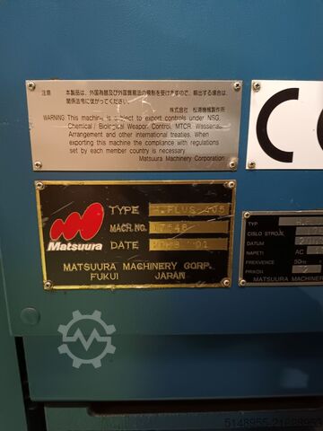 Horizontal machining center Matsuura H Plus-405