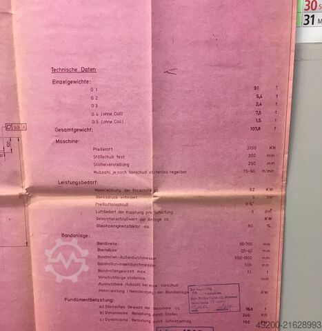 Presă de perforat Müller Weingarten HU2-315.25