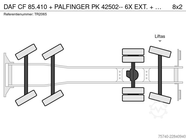 Kranbil DAF CF 85.410 + PALFINGER PK 42502-- 6X EXT. + REMO...