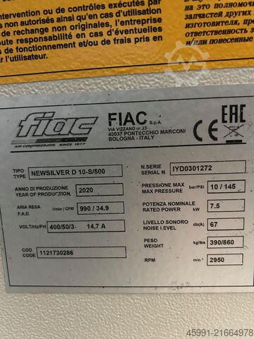 Screw compressor Fiac Silver 10S compressor with dryer
