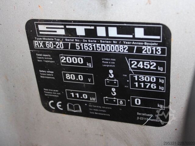 Ηλεκτρικό περονοφόρο τετράτροχο Still RX 60-20  6315
