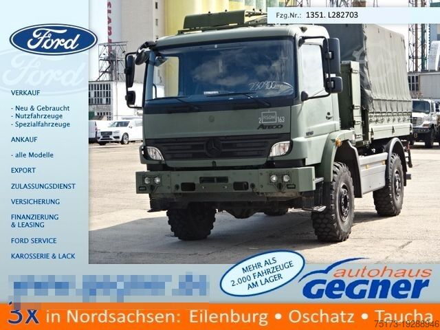 Φορτηγό πλατφόρμα με μουσαμά MERCEDES-BENZ 1018 Atego II 4x4 Pritsche/ Plane Radio