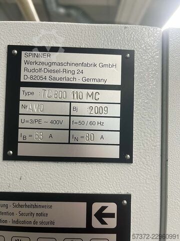 Τόρνος CNC Spinner TC 800 110 MC