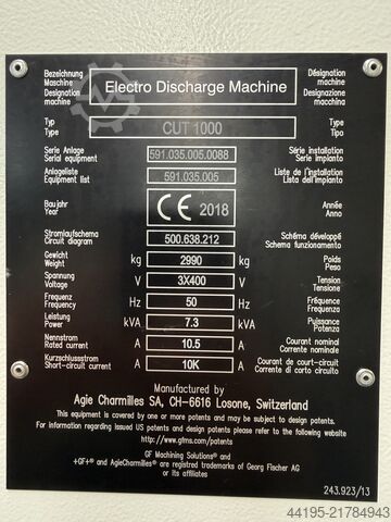 Drátová elektroerozivní řezačka +GF+ CUT 1000