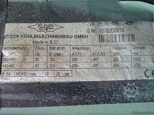 Chladicí kompresor Bitzer HSN 7461-70-40P (x2) & HSN 7471-75 (x2)