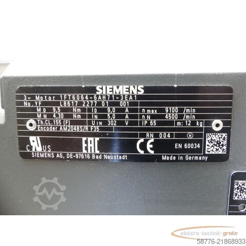 řídicí jednotka Siemens 1FT6064-6AH71-3EA1 Servomotor SNYFL8617227701001 --
