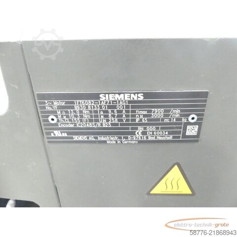 μονάδα ελέγχου Siemens 1FT6082-1AF71-1AG1 Synchronservomotor SN: YFB930813301001
