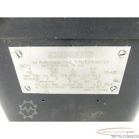 μονάδα ελέγχου Siemens 1HU3074-0AC01-Z Gleichstrom-Servomotor SN: E5B10411079041