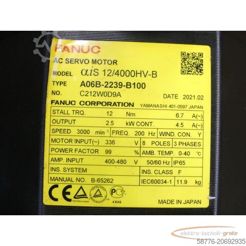Jednostka sterująca Fanuc A06B-2239-B100 AC Servomotor SN: C212W0D9A --