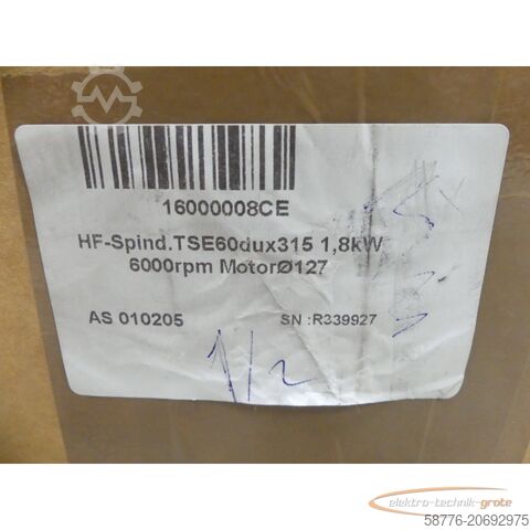 Control unit GMN TSE 60 du X 315 1,8kW 6000rpm + Georgii Kobold KOD 526/XF/W/S215/X ungebr.