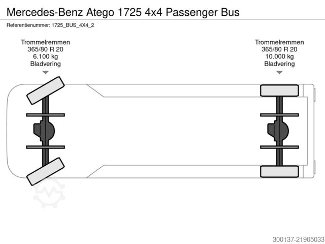 Sportbil Mercedes-Benz Atego 1725 4x4 Passenger Bus