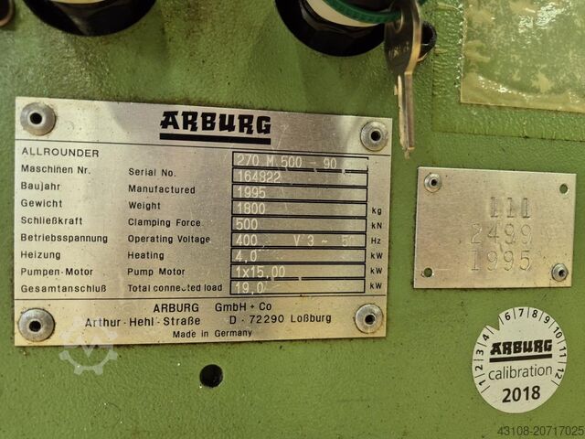 Spuitgietmachine ARBURG Allrounder 270-M-500-90