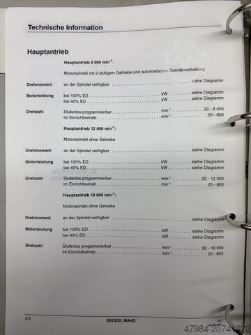 Centre d'usinage universel CNC DECKEL MAHO DMU 60 P Hi-dyn