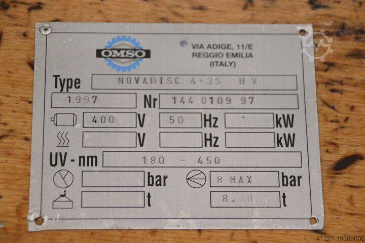 Panel obsluhy Basler OMSO Novadisc 4+3S UV