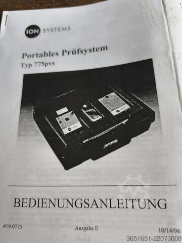 Ionizáció ION SYSTEMS PORTABLES Prüfsystem Typ 775pvs