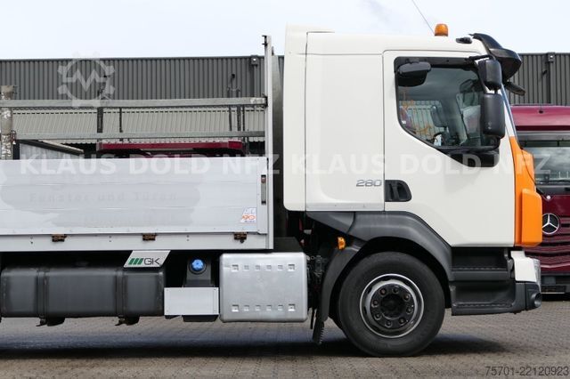 Ladbil med lad VOLVO FL 280 Pritsche Kran HIAB Bordwände Euro 6