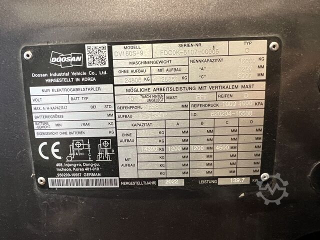 Περονοφόρα περονοφόρα ανυψωτικά Doosan DV 160 S-9