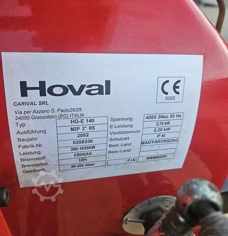 HOVAL HG-E 140 gasbrander HOVAL HG-E 140 300-1650kw