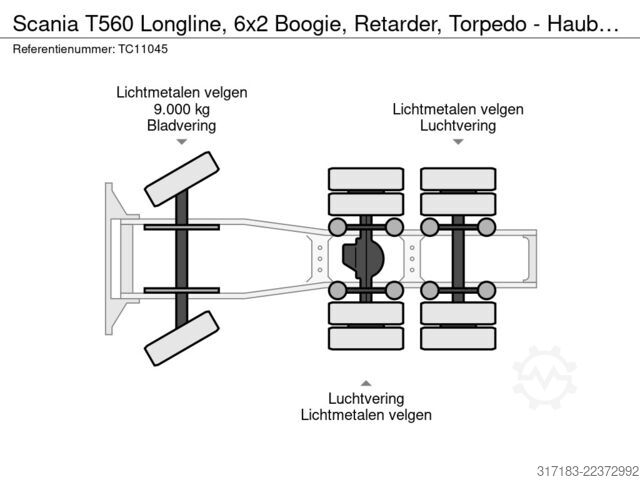 Standard-SZM Scania T560 Longline, 6x2 Boogie, Retarder, Torpedo - ...