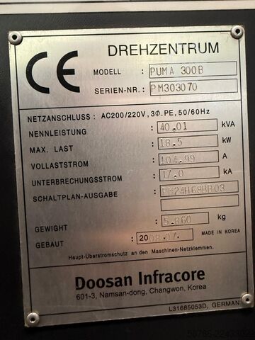 CNC svarv- och fräscenter DOOSAN Puma 300B