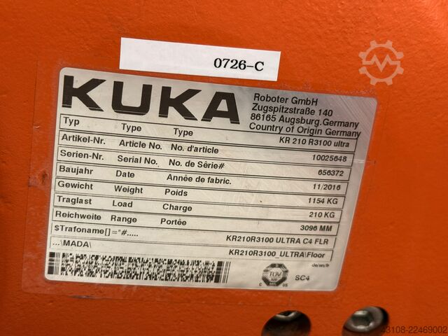 βιομηχανικό ρομπότ KUKA KR 210 R3100 ultra