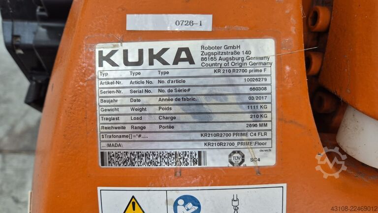 βιομηχανικό ρομπότ KUKA KR 210 R2700 prime F