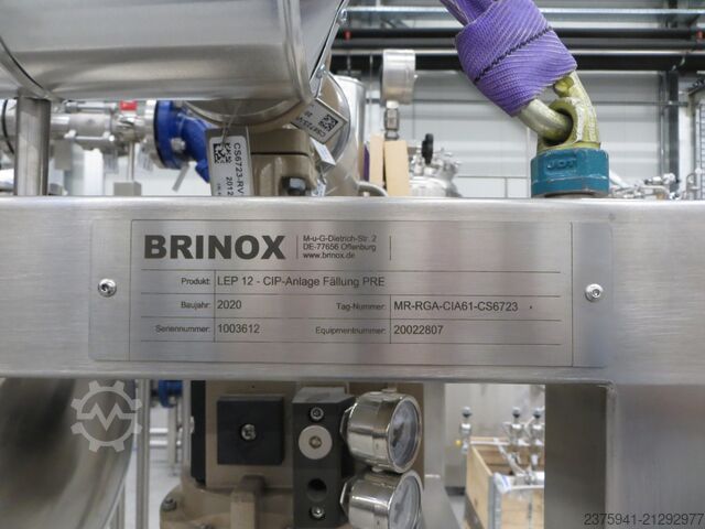BRINOX process plant / CIP skid type Brinox LEP 12 CIP