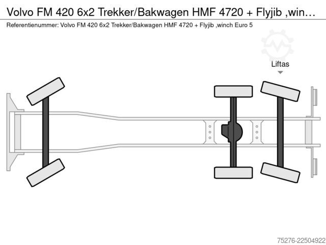 Camion cu macara Volvo FM 420 6x2 Trekker/Bakwagen HMF 4720 + Flyjib ,...