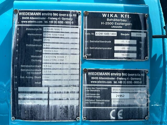 Veículo de aspiração MAN TGS 35.400 8X2-4 BL WIEDEMANN SUPER 1000