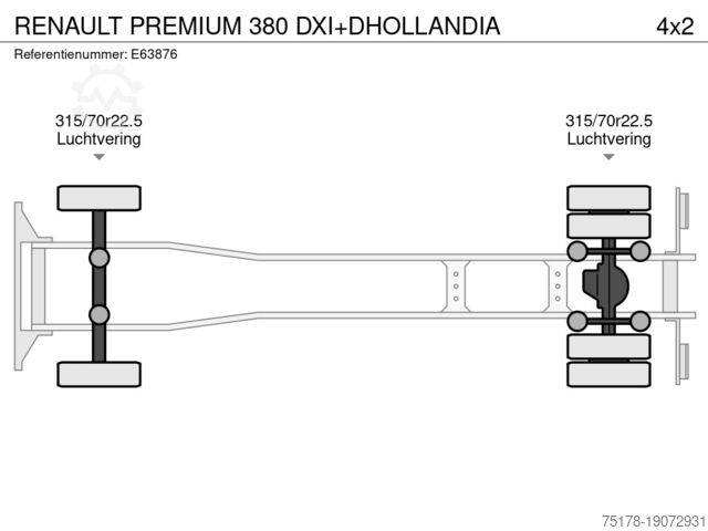 Ponyva RENAULT PREMIUM 380 DXI+DHOLLANDIA