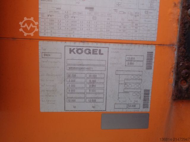 Semiremorcă deschisă cu prelată KÖGEL SN24 MEGA 435/50 R19,5 SAF