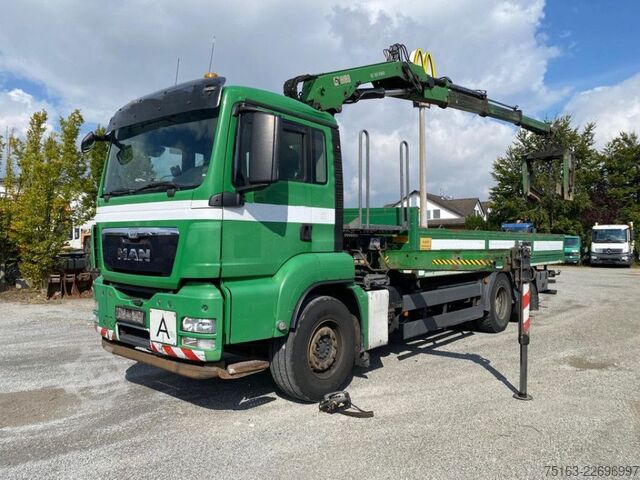 Düz kasa kamyon MAN TG-S 26.320 6x2-2 BL Pritsche Kran Hiab XS166 DS