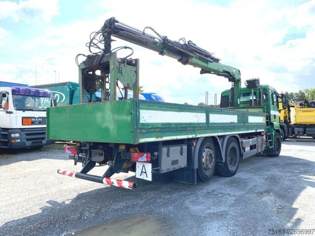 Düz kasa kamyon MAN TG-S 26.320 6x2-2 BL Pritsche Kran Hiab XS166 DS