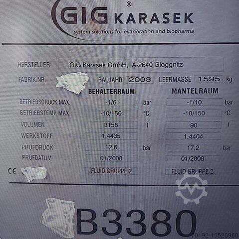 3158 liter verwarmbaar/koelbaar drukvat gemaakt van V4A  