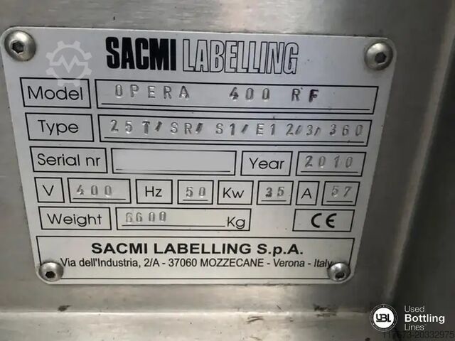 Etiketteringsmachine Sacmi Opera 400