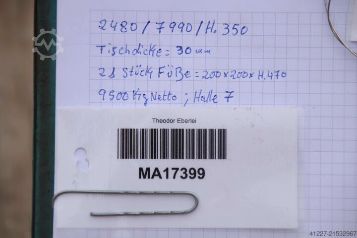 Placa de sujeción unbekannt 7990/2480/H350 mm