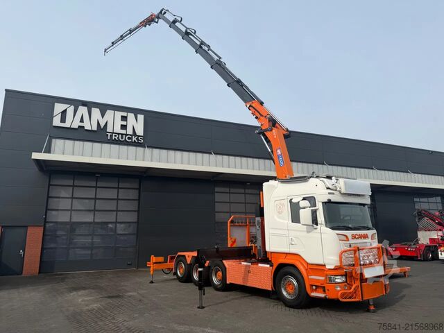 Φορτηγό γερανού Scania R580 V8 R 580 LB 8x4 HMF 4020-K6 + JIB FJ 600-K4