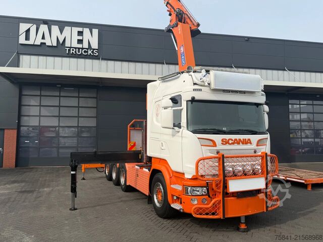 Φορτηγό γερανού Scania R580 V8 R 580 LB 8x4 HMF 4020-K6 + JIB FJ 600-K4