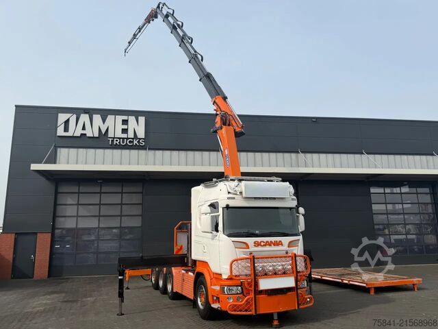 Jeřábové vozidlo Scania R580 V8 R 580 LB 8x4 HMF 4020-K6 + JIB FJ 600-K4