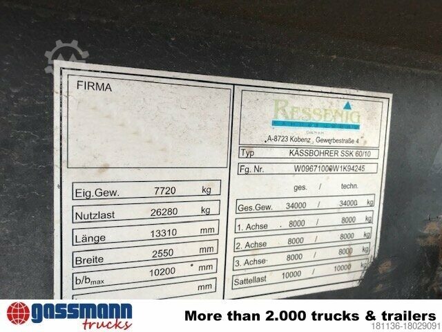 Silo oplegger Kässbohrer Kässbohrer SSK 60/10-24 ADR, 60 cbm,