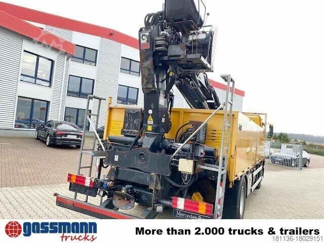 Platós teherautó Mercedes-Benz Axor 1833 L 4x2 mit Heckkran Hiab XS 133 K-2