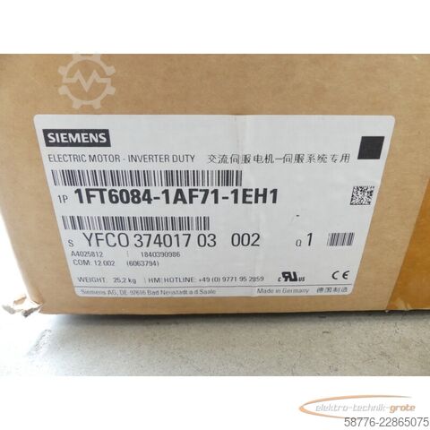 řídicí jednotka Siemens 1FT6084-1AF71-1EH1 Synchronservomotor SN: YFCO37401703002 --