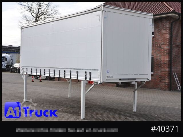 Växelflak med plattform och presenning KRONE Wechselbrücke 7,45 neue Plane, Bordwand