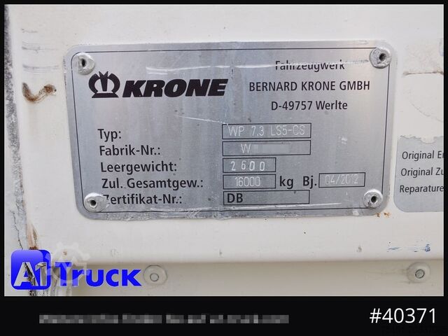 Växelflak med plattform och presenning KRONE Wechselbrücke 7,45 neue Plane, Bordwand