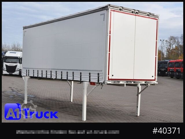 Växelflak med plattform och presenning KRONE Wechselbrücke 7,45 neue Plane, Bordwand